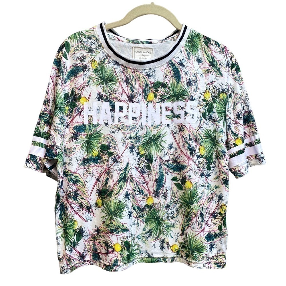 Eleven Paris Happiness Tee XS Leaf and Lemons print T-shirt Life is a Joke Top